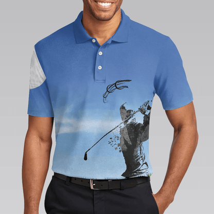 Men Golf Polo Shirt - Swing Polo Shirt, Blue Golf Ball Pattern Polo Shirt For Golfers, Best Golf Polo Shirt For Hot Weather - Perfect Gift For Men, Golfers - Amzanimalsgift