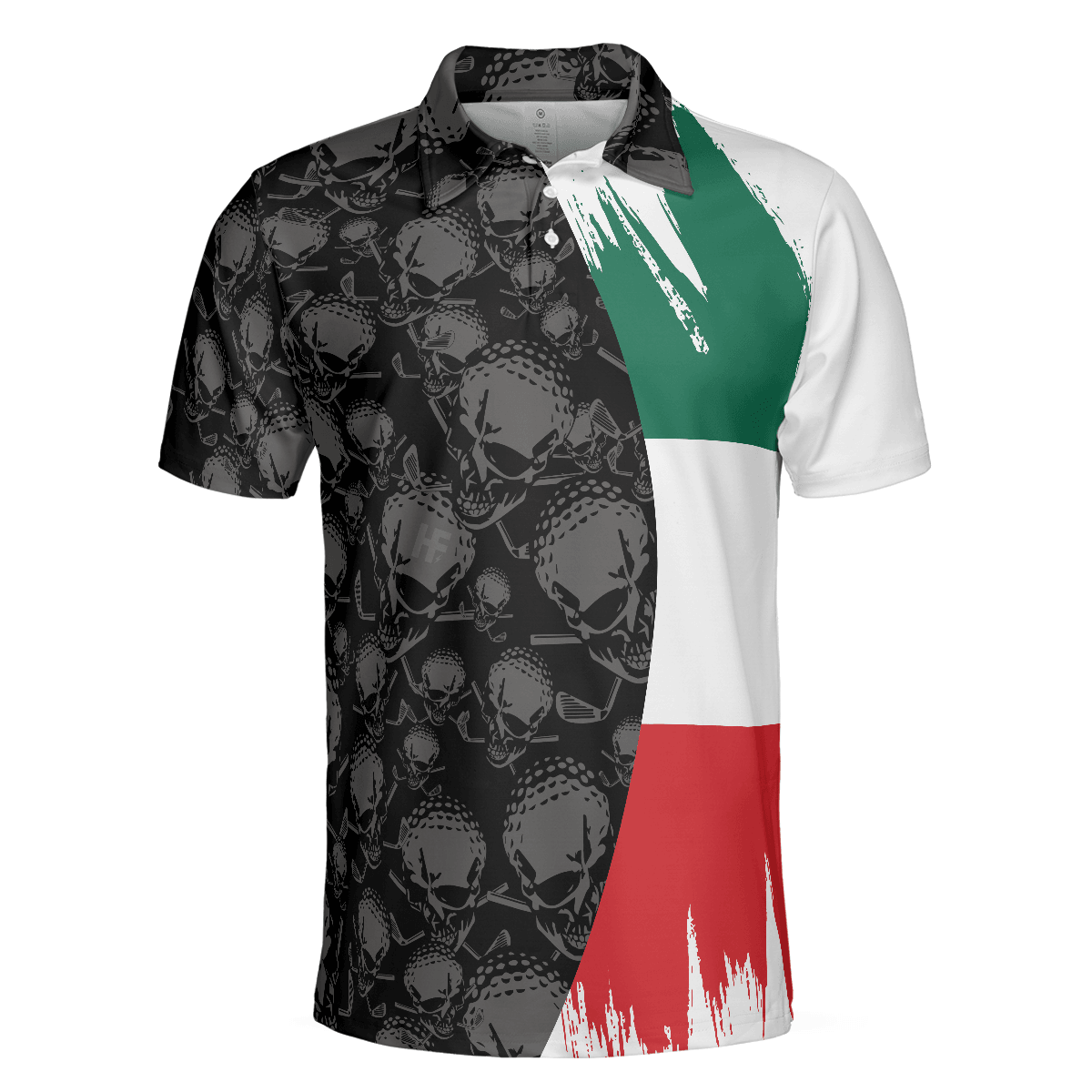 Men Golf Polo Shirt - Tacos & Golf Polo Shirt, Skull Pattern Golfing Shirt Design, Tacos Golf Shirt - Perfect Gift For Men, Golfers - Amzanimalsgift