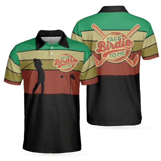 Men Golf Polo Shirt - Talk Birdie To Me Polo Shirt For Golf, Vintage Color Palette Polo Shirt, Best Golf Shirt For Men - Perfect Gift For Men, Golfers - Amzanimalsgift