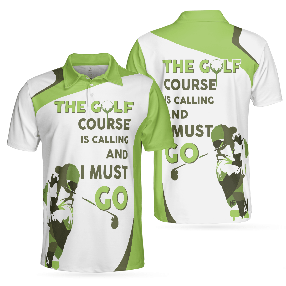 Men Golf Polo Shirt - The Golf Course Is Calling And I Must Go Men Polo Shirt, White And Green Golf Shirt For Men - Perfect Gift For Men, Golf Lover - Amzanimalsgift