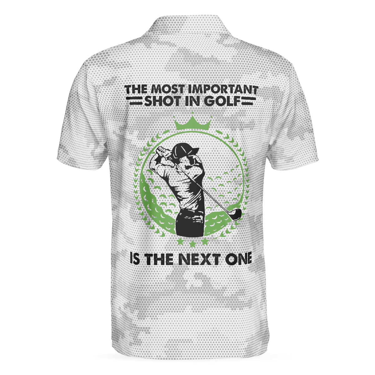 Men Golf Polo Shirt - The Most Important Shot Is The Next One Golf Polo Shirt, Colorful Triangle Pattern Golf Shirt - Perfect Gift For Men, Golf Lover - Amzanimalsgift