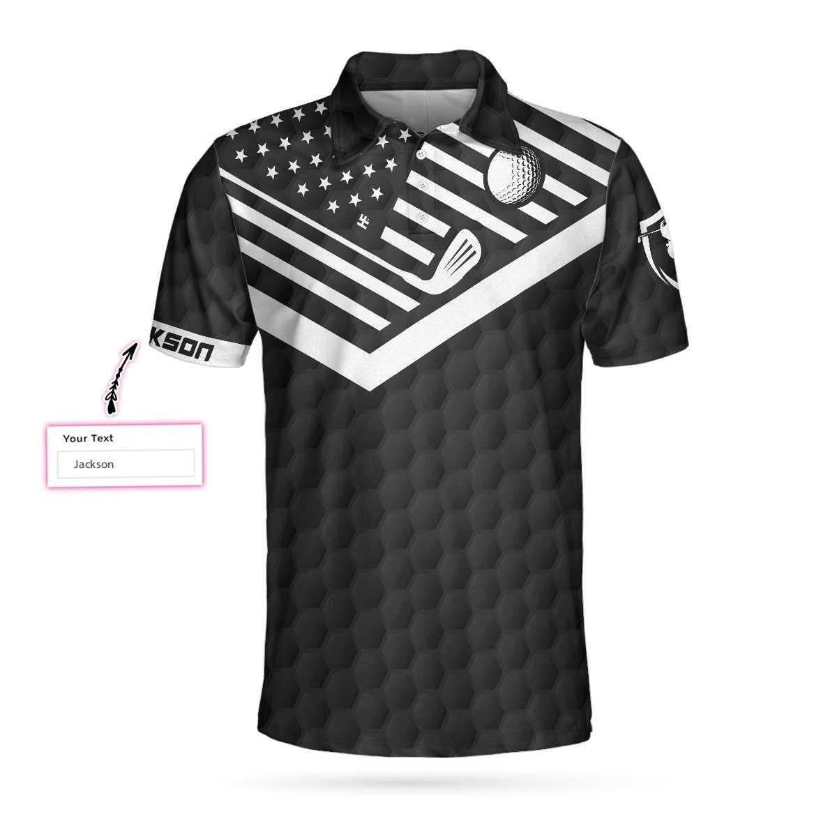 Men Golf Polo Shirt - The Older I Get The Harder It Is To Find My Balls Golf Custom Shirt, Personalized Black American Flag Golf Shirt For Men - Amzanimalsgift