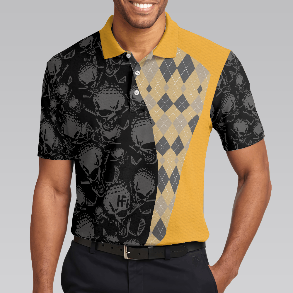 Men Golf Polo Shirt - There Is Nothing A Beer And Golf Can't Fix V2 Polo Shirt, Skull Plaid Pattern Golf Shirt - Perfect Gift For Men, Golfers - Amzanimalsgift