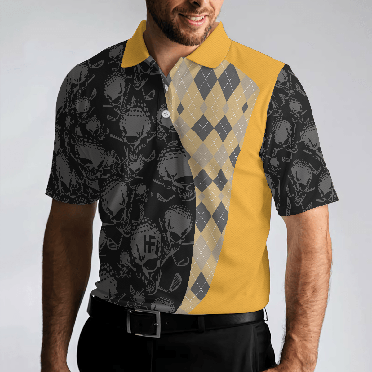 Men Golf Polo Shirt - There Is Nothing A Beer And Golf Can't Fix V2 Polo Shirt, Skull Plaid Pattern Golf Shirt - Perfect Gift For Men, Golfers - Amzanimalsgift