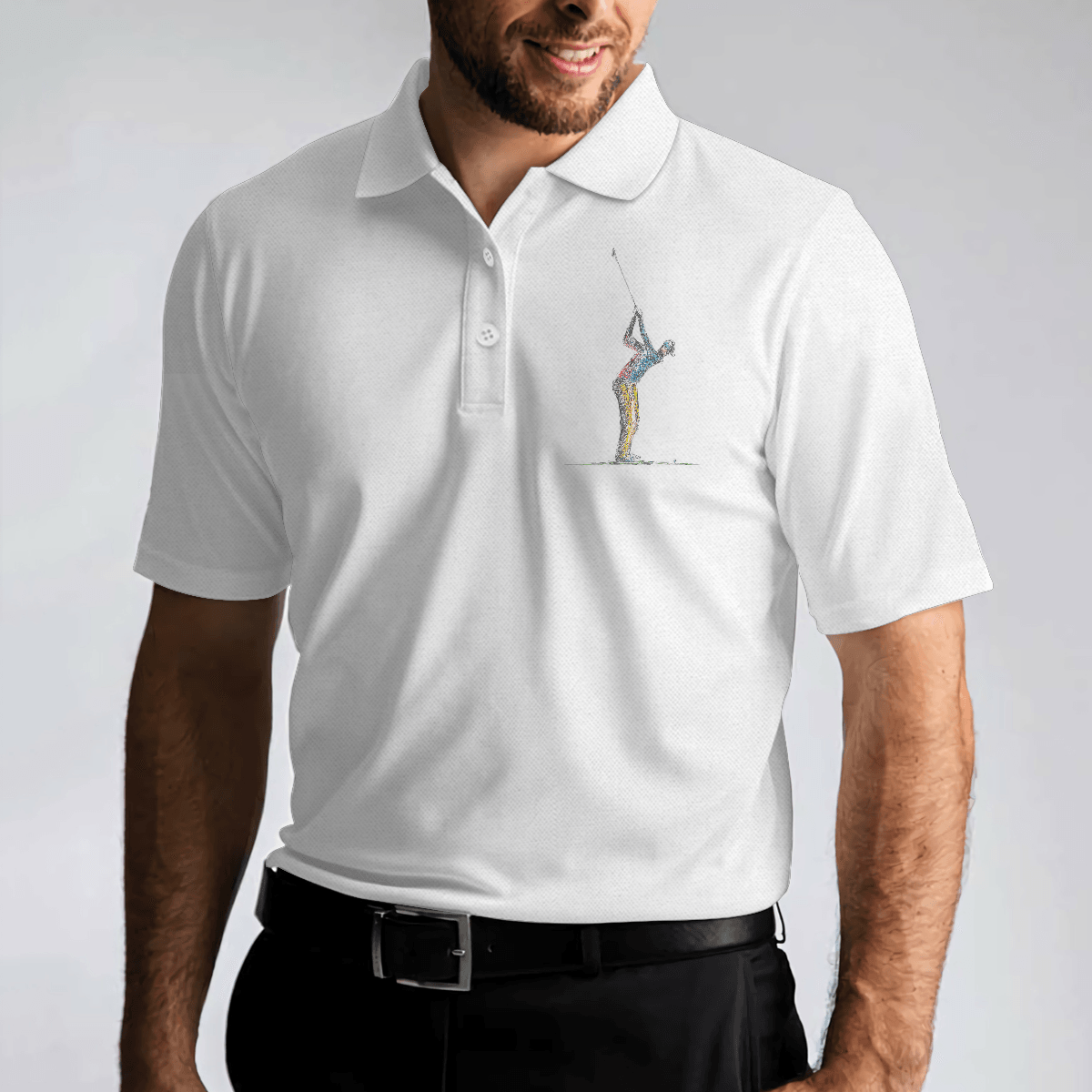 Men Golf Polo Shirt - Things My Dad Love Golfing And Bourbon Whiskey Golf Polo Shirt, White Drinking Golfer Polo Shirt For Men, Golfers - Amzanimalsgift