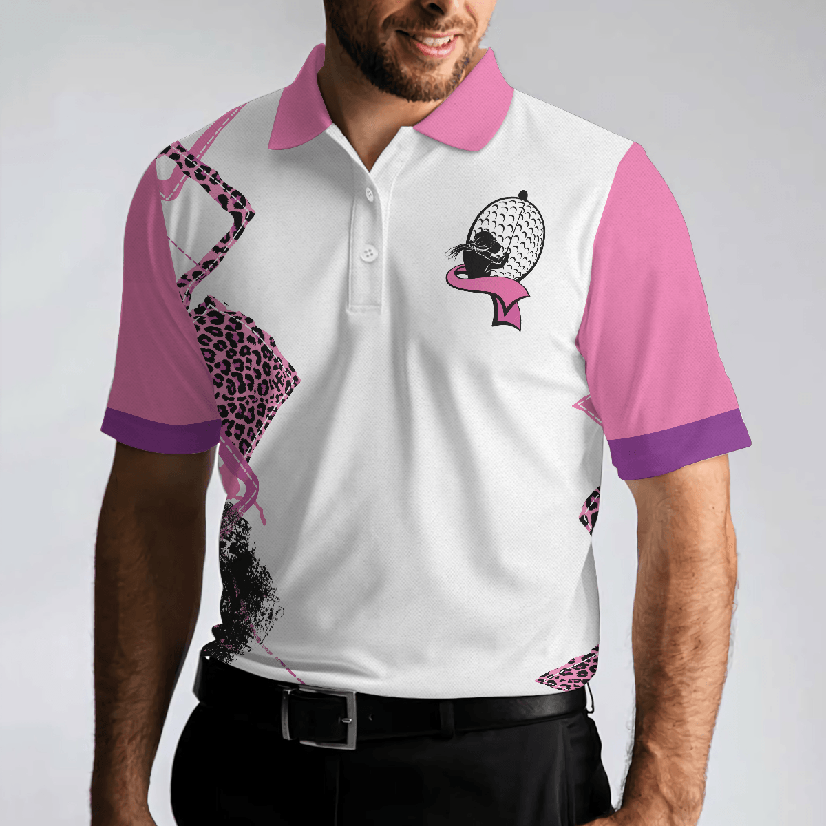 Men Golf Polo Shirt - This Girl's Got Drive Women Polo Shirt, Pink Leopard Golf Shirt For Female Golfers - Perfect Gift For Men, Golfers - Amzanimalsgift