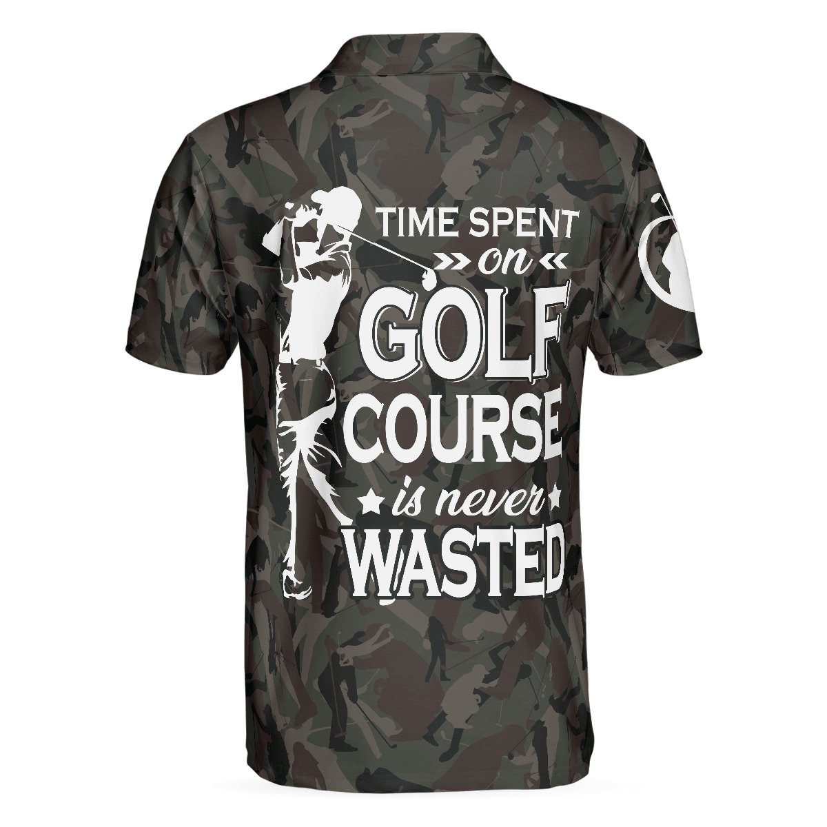 Men Golf Polo Shirt - Time Spent On Golf Course Polo Shirt, Camouflage Golf Shirt With Sayings, Best Golf Shirt - Perfect Gift For Women - Amzanimalsgift