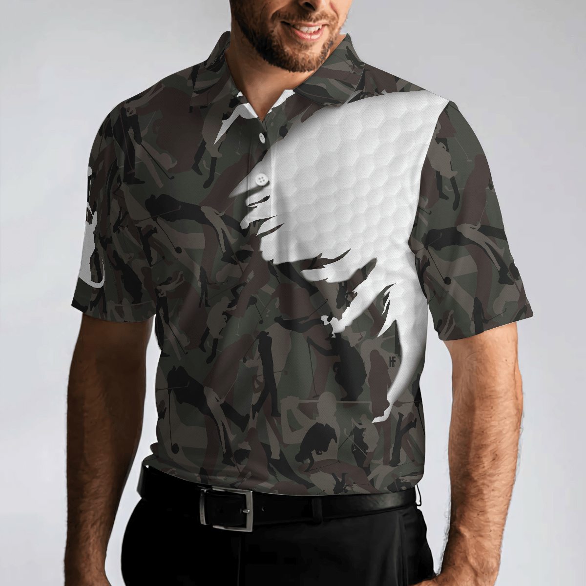 Men Golf Polo Shirt - Time Spent On Golf Course Polo Shirt, Camouflage Golf Shirt With Sayings, Best Golf Shirt - Perfect Gift For Women - Amzanimalsgift