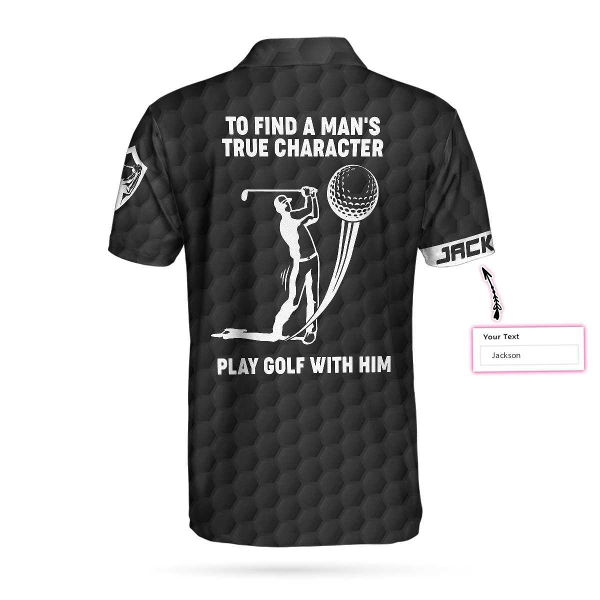 Men Golf Polo Shirt - To Find A Man’s True Character American Flag Custom Polo Shirt, Personalized Golf Shirt - Perfect Gift For Women - Amzanimalsgift