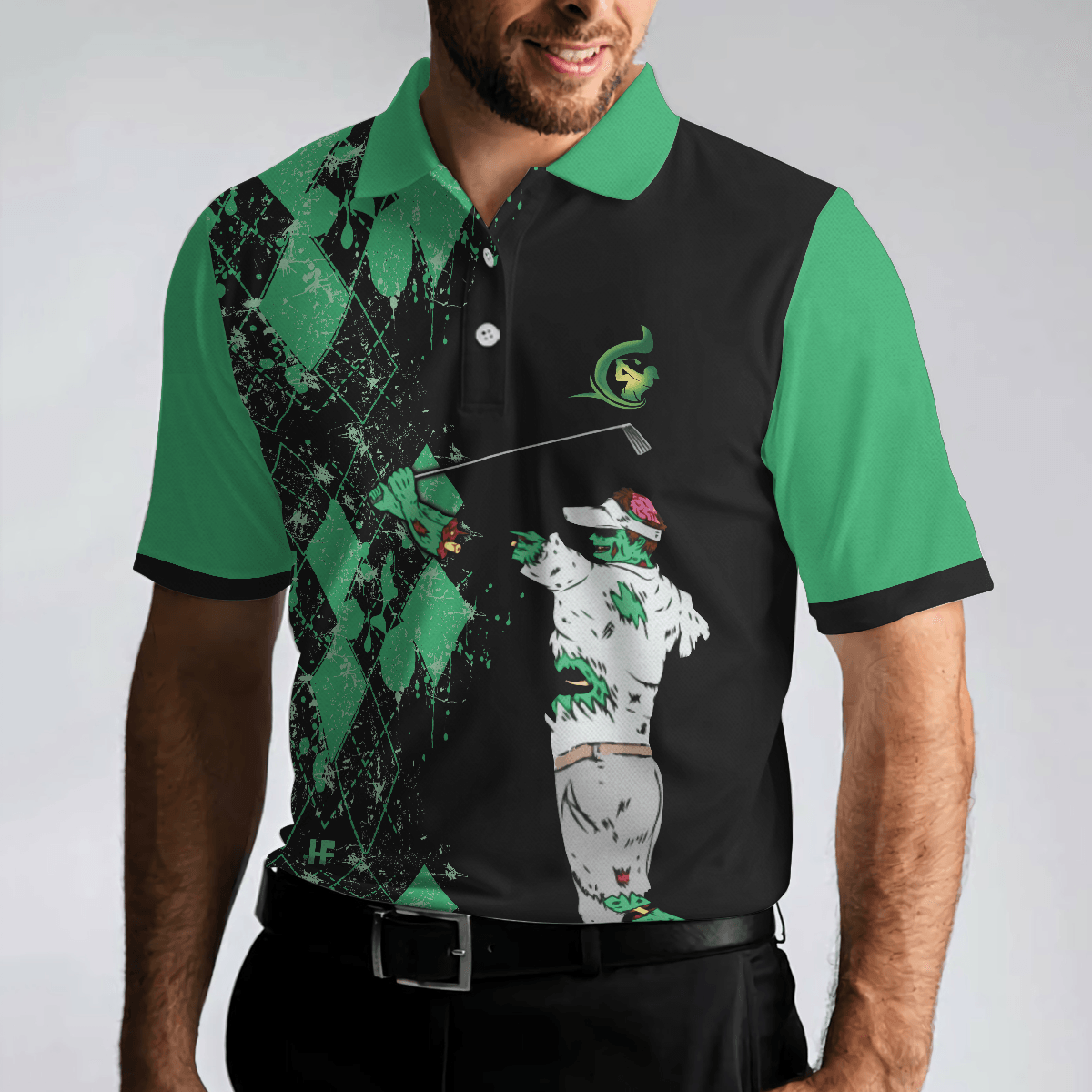 Men Golf Polo Shirt - Today's Forecast For Zombie Golfer Golf Polo Shirt, Smart Men Golf Polo Shirt - Perfect Gift For Men, Golf Lover - Amzanimalsgift