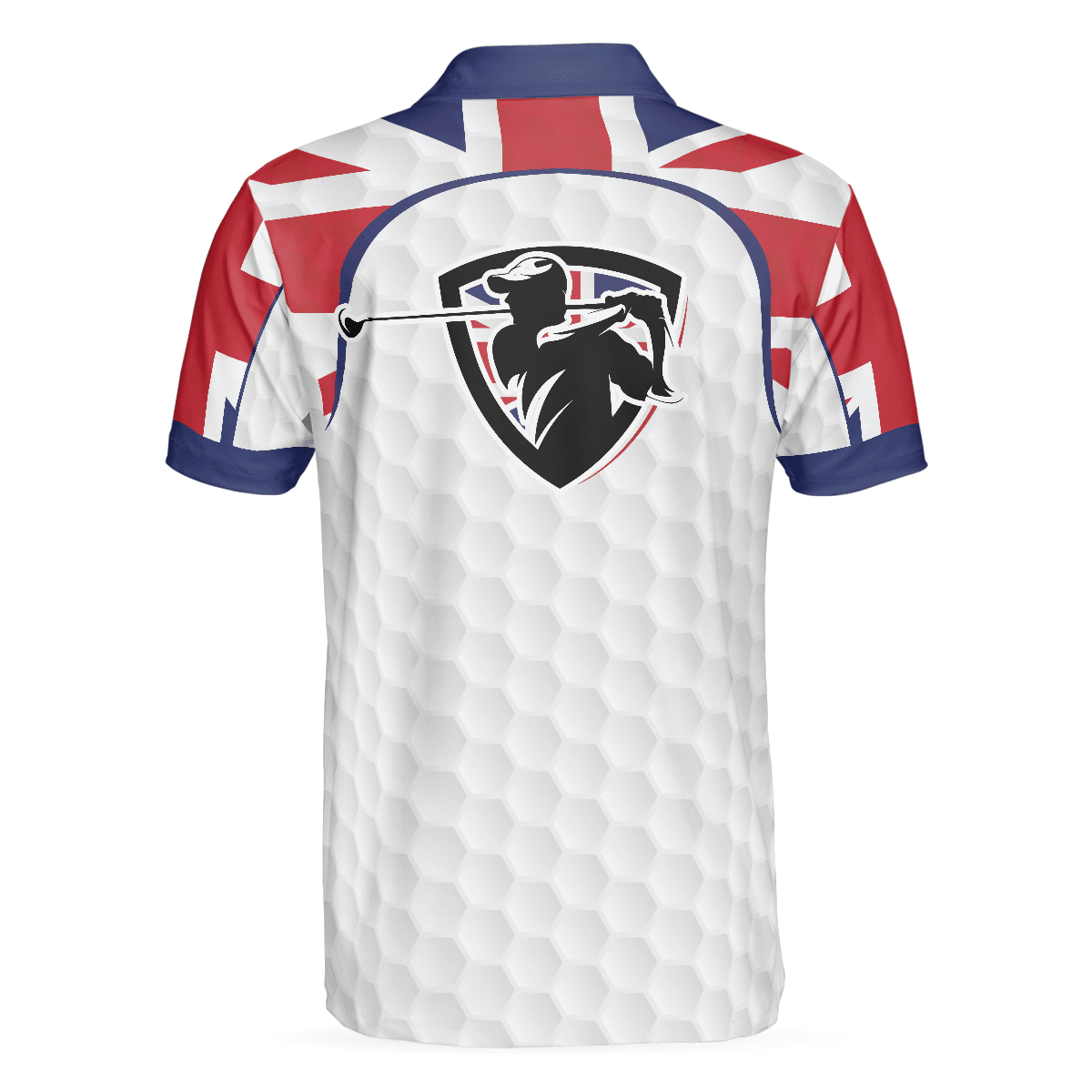 Men Golf Polo Shirt - United Kingdom Flag Golf Texture Black Golfer Polo Shirt, Great Britain Jack Polo Shirt, UK Golf Shirt - Perfect Gift For Men - Amzanimalsgift