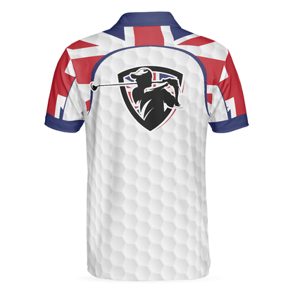 Men Golf Polo Shirt - United Kingdom Flag Golf Texture Black Golfer Polo Shirt, Great Britain Jack Polo Shirt, UK Golf Shirt - Perfect Gift For Men - Amzanimalsgift