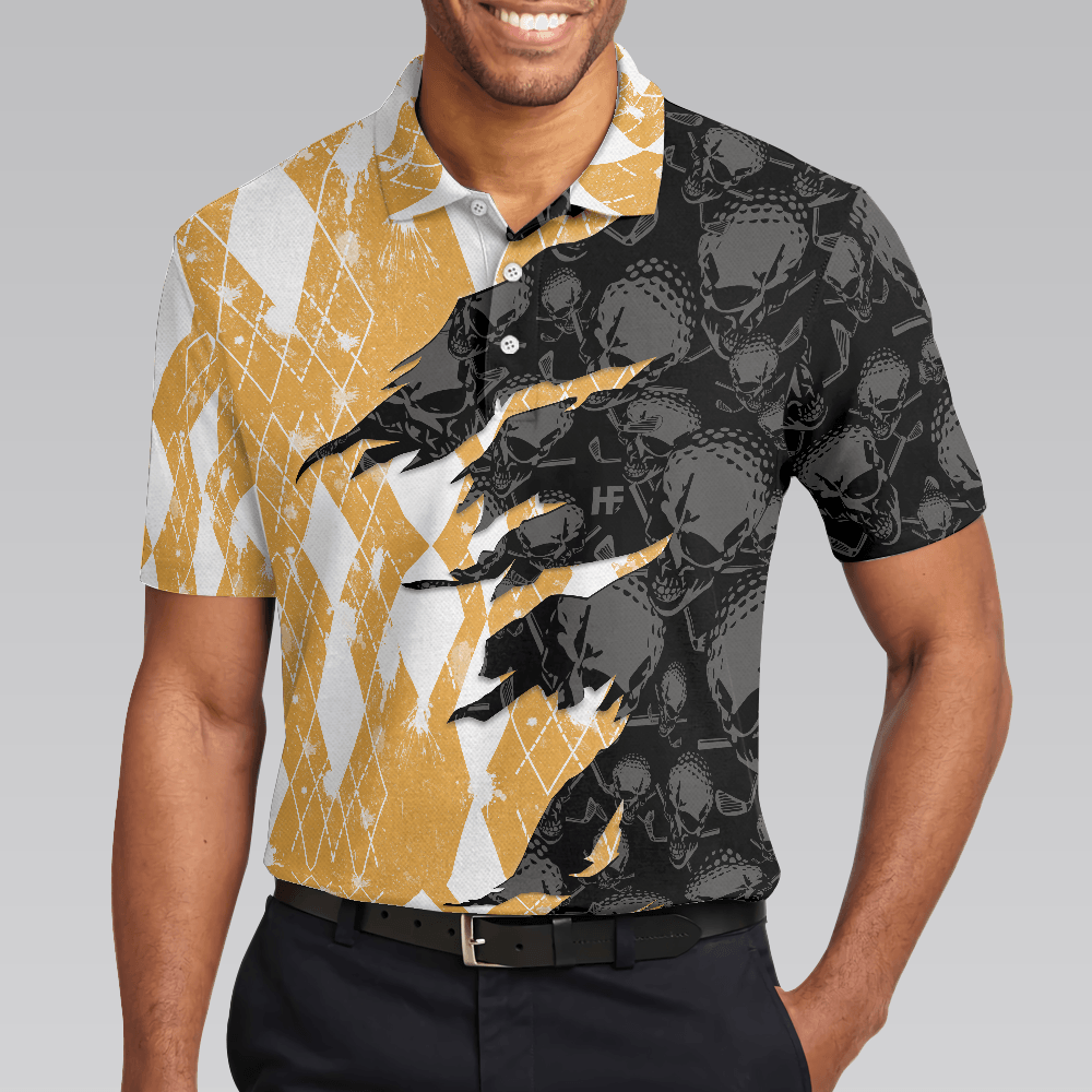 Men Golf Polo Shirt - Who Needs Therapy When You Have Beer & Golf Polo Shirt, Argyle Pattern Shirt Design For Drinking Golfers - Perfect Gift For Men - Amzanimalsgift