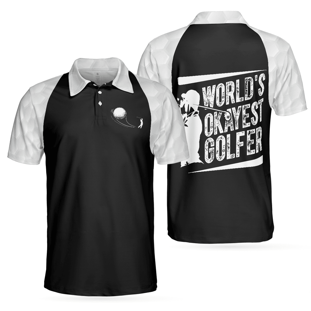 Men Golf Polo Shirt - World's Okayest Golfer Polo Shirt, Basic Golf Shirt Design For Men, Funny Golf Shirt With Sayings - Perfect Gift For Men, Golfers - Amzanimalsgift