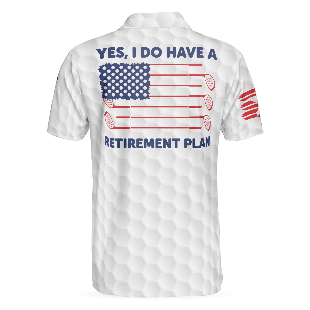 Men Golf Polo Shirt - Yes I Do Have A Retirement Plan Golf Polo Shirt, Golf Pattern Ripped American Flag Polo Shirt- Perfect Gift For Men - Amzanimalsgift