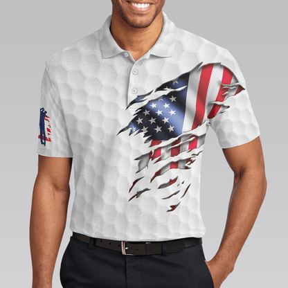 Men Golf Polo Shirt - Yes I Do Have A Retirement Plan Golf Polo Shirt, Golf Pattern Ripped American Flag Polo Shirt- Perfect Gift For Men - Amzanimalsgift