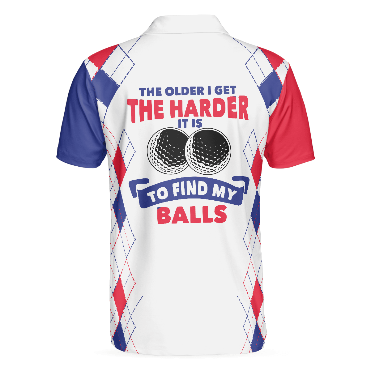 Men Golf Polo Shirt,The Older I Get The Harder It Is To Find My Balls Golf Polo Shirt, Skeleton Golf Shirt Design - Perfect Gift For Men - Amzanimalsgift