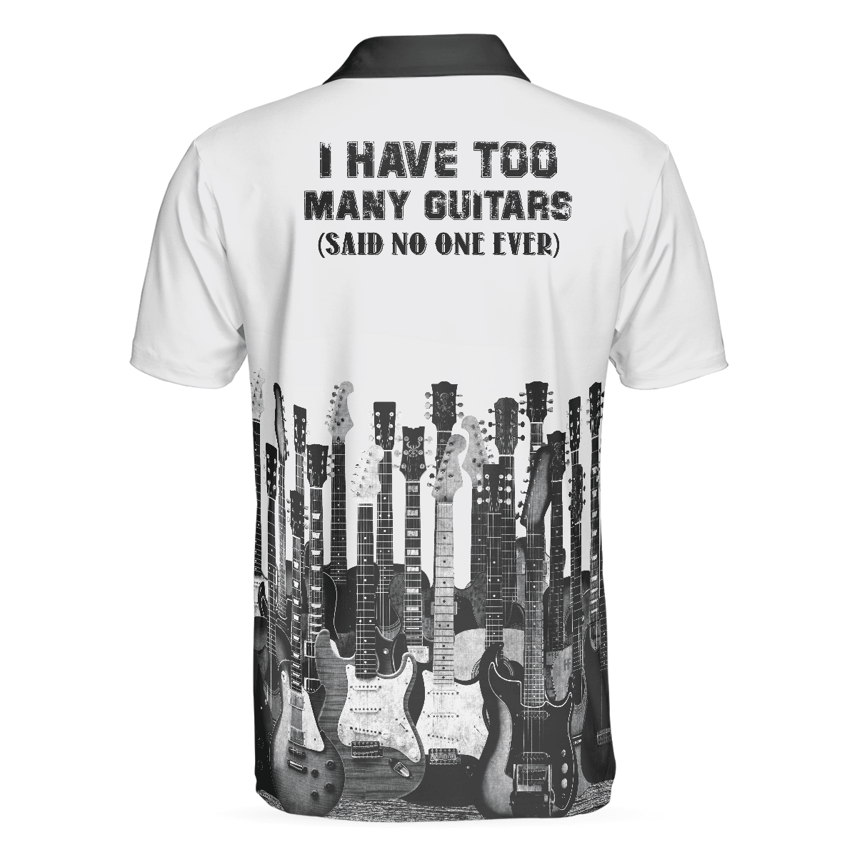 Men Guitar Polo Shirt - I Have Too Many Guitars White Polo Shirt, Guitarist Polo Shirt, Best Music Shirt For Men - Amzanimalsgift