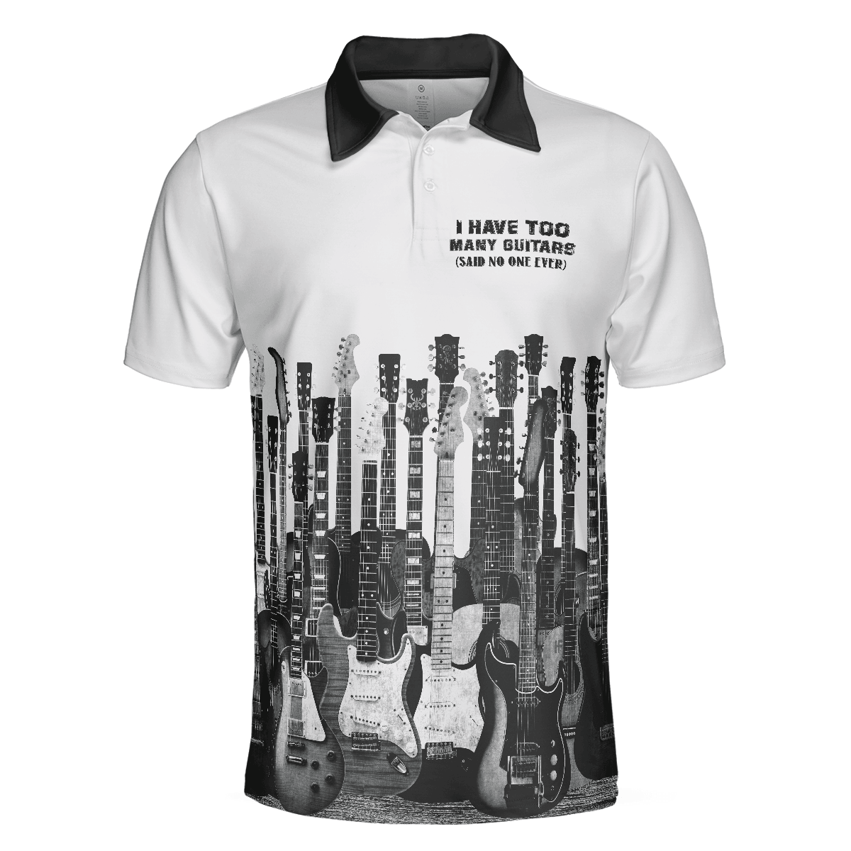 Men Guitar Polo Shirt - I Have Too Many Guitars White Polo Shirt, Guitarist Polo Shirt, Best Music Shirt For Men - Amzanimalsgift
