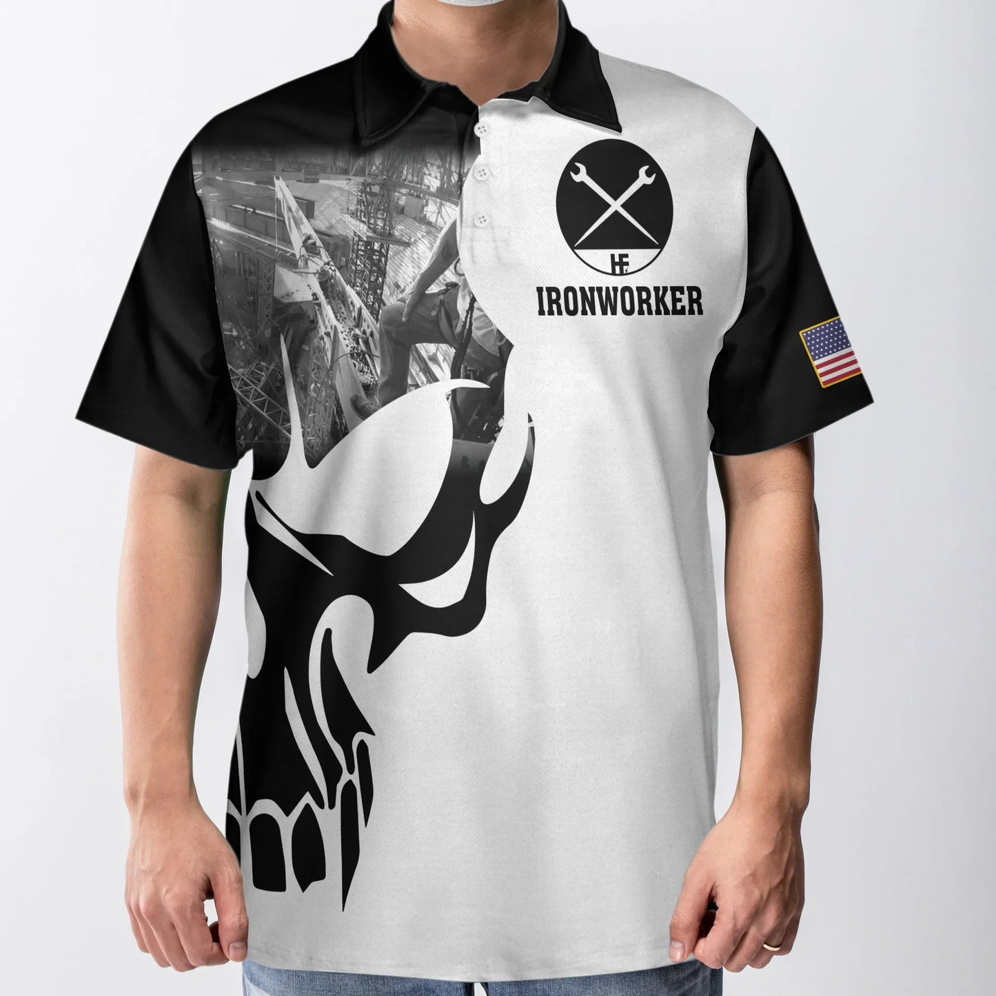 Men Ironworker Polo Shirt - Ironworker Proud Skull Polo Shirt, If You Think You Can Do My Job Skull Polo Shirt, Ironworker Shirt For Men - Amzanimalsgift