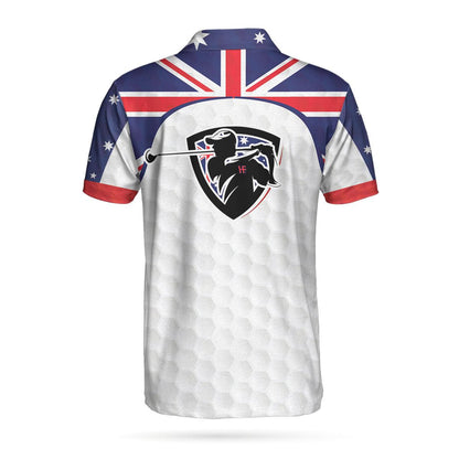 Men Polo Shirt - Australian Flag Golf Texture Men Polo Shirt - Ripped Polo Shirt, Best Golf Shirt Men Polo Shirt - Perfect Gift For Men, Golfers - Amzanimalsgift