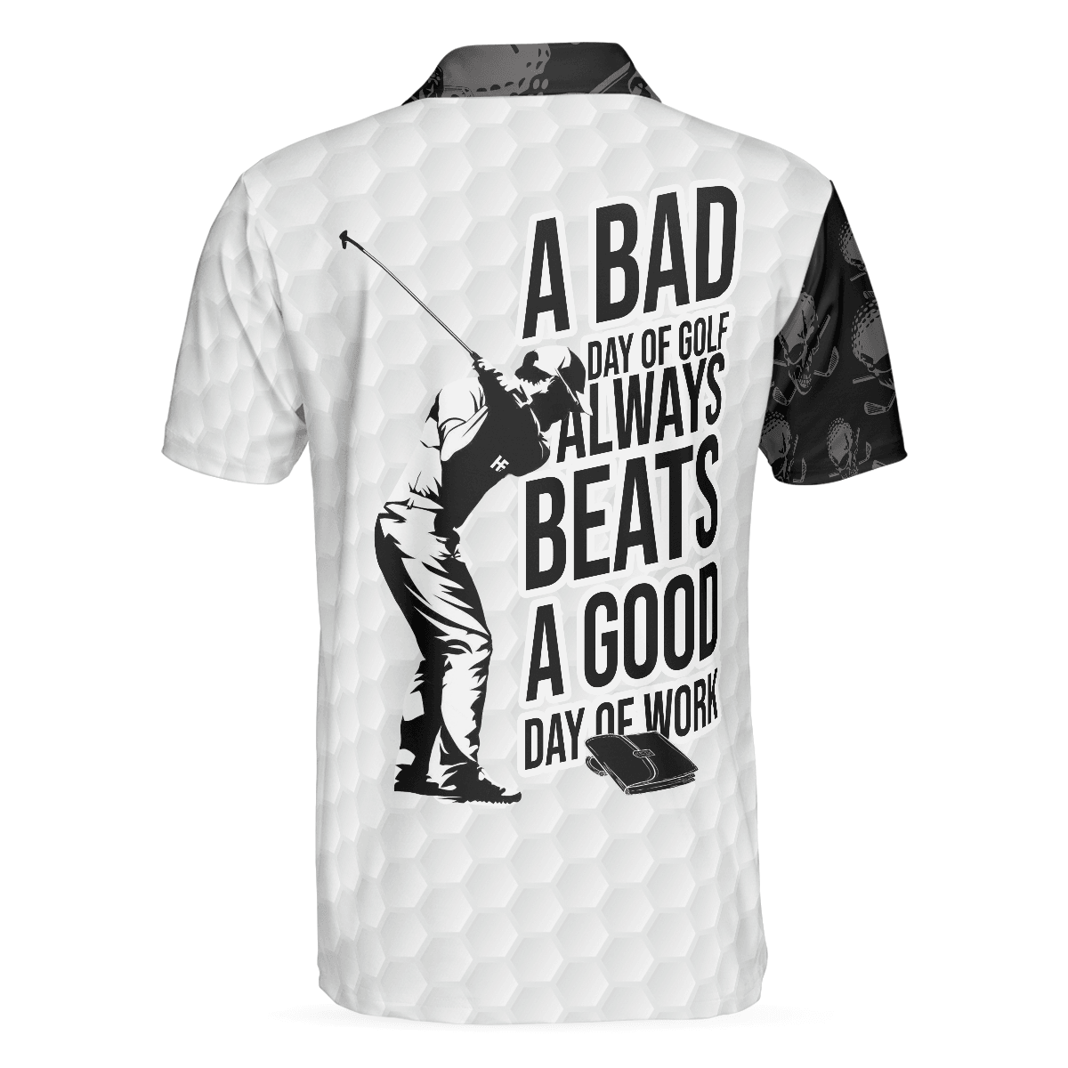 Men Polo Shirt - Bad Day Of Golf Polo Shirt, Black And White Skull Flag Polo Shirt - Perfect Gift For Men, Golfers - Amzanimalsgift