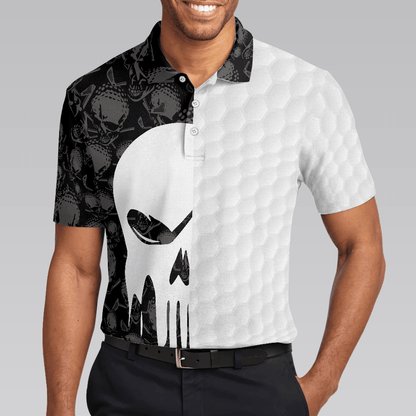 Men Polo Shirt - Bad Day Of Golf Polo Shirt, Black And White Skull Flag Polo Shirt - Perfect Gift For Men, Golfers - Amzanimalsgift