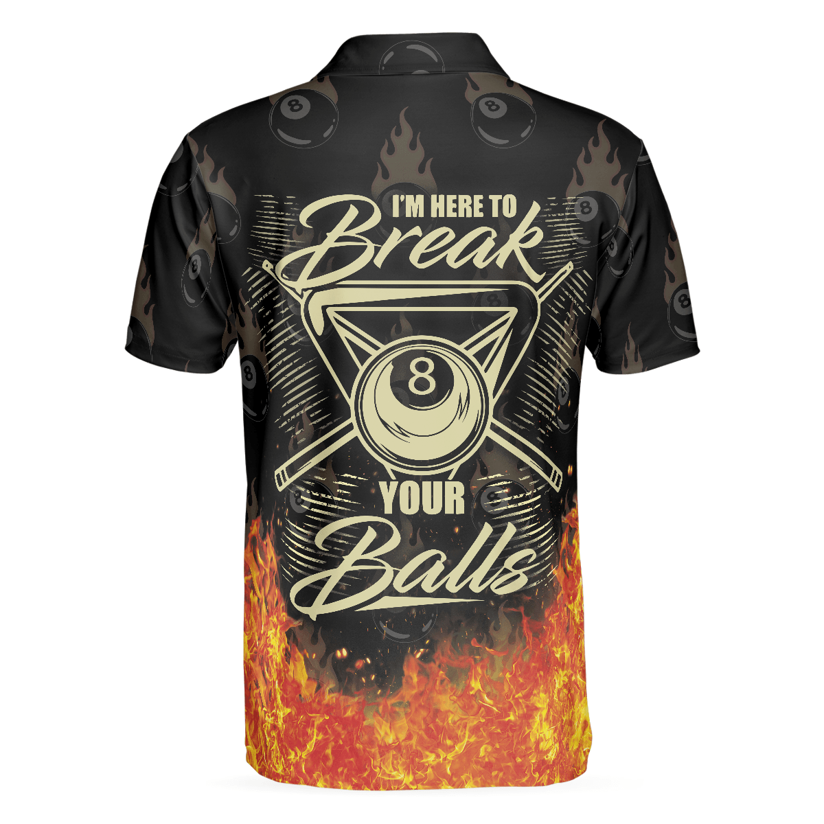 Men Polo Shirt - Billiards I'm Here To Break Your Balls Short Sleeve Polo Shirt, Skull Polo Shirt - Best Billiards Shirt For Men - Amzanimalsgift
