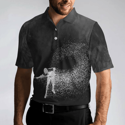 Men Polo Shirt - Billiards On Smoke Background Polo Shirt, Smoke Billiards Player Polo Shirt - Best Billiards Shirt For Men - Amzanimalsgift