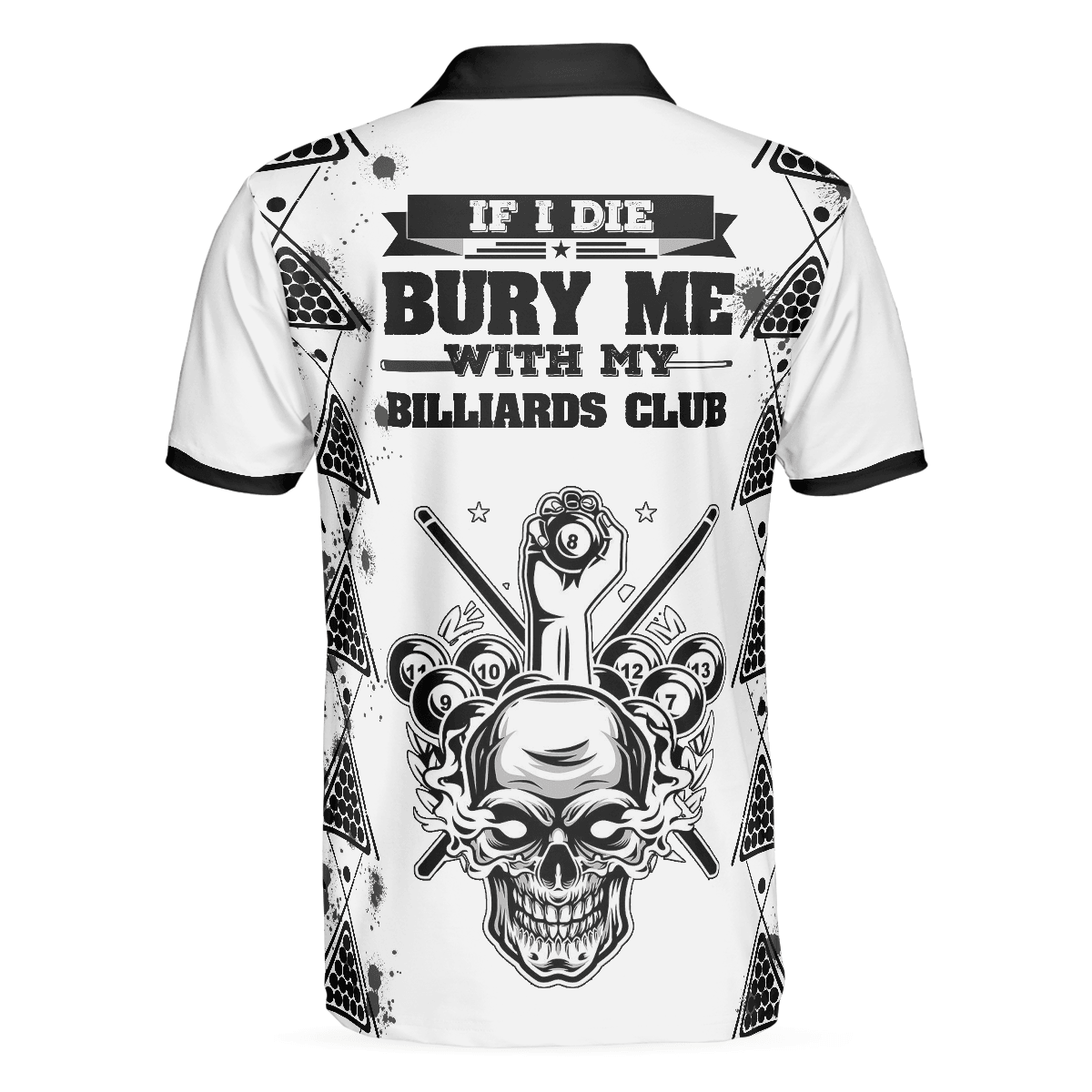 Men Polo Shirt - Billiards To Death Burry Me With Billiards Club Polo Shirt, Cool Skull Polo Shirt Design For Billiards Lovers - Amzanimalsgift