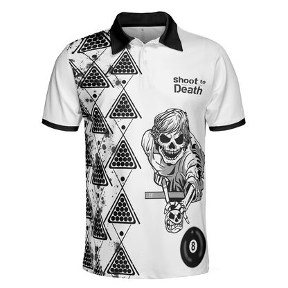 Men Polo Shirt - Billiards To Death Burry Me With Billiards Club Polo Shirt, Cool Skull Polo Shirt Design For Billiards Lovers - Amzanimalsgift
