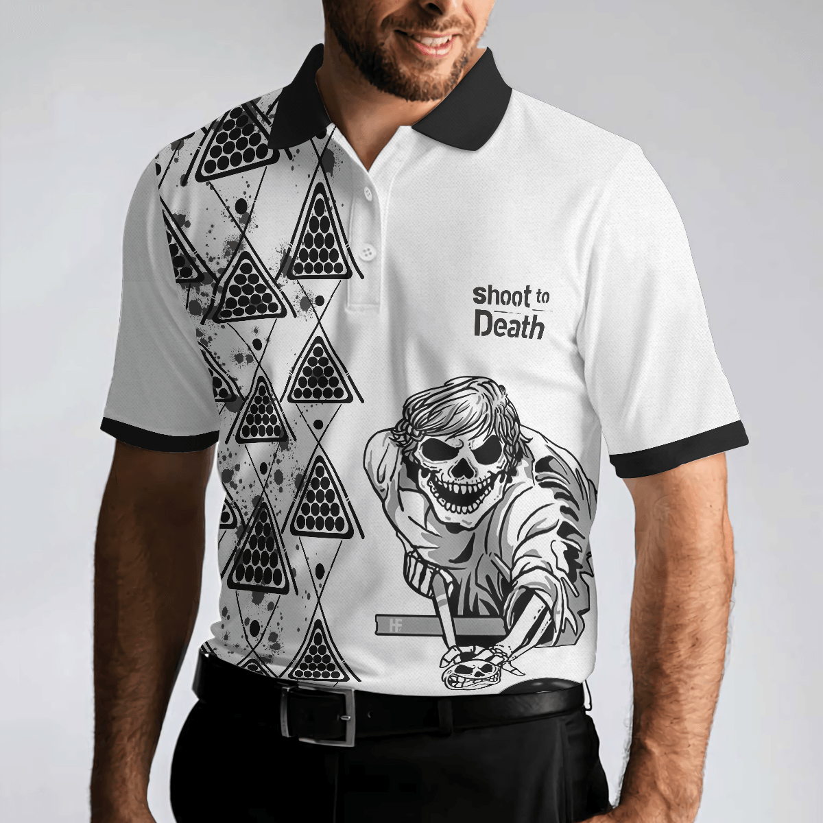 Men Polo Shirt - Billiards To Death Burry Me With Billiards Club Polo Shirt, Cool Skull Polo Shirt Design For Billiards Lovers - Amzanimalsgift