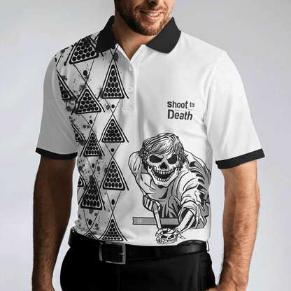 Men Polo Shirt - Billiards To Death Burry Me With Billiards Club Polo Shirt, Cool Skull Polo Shirt Design For Billiards Lovers - Amzanimalsgift