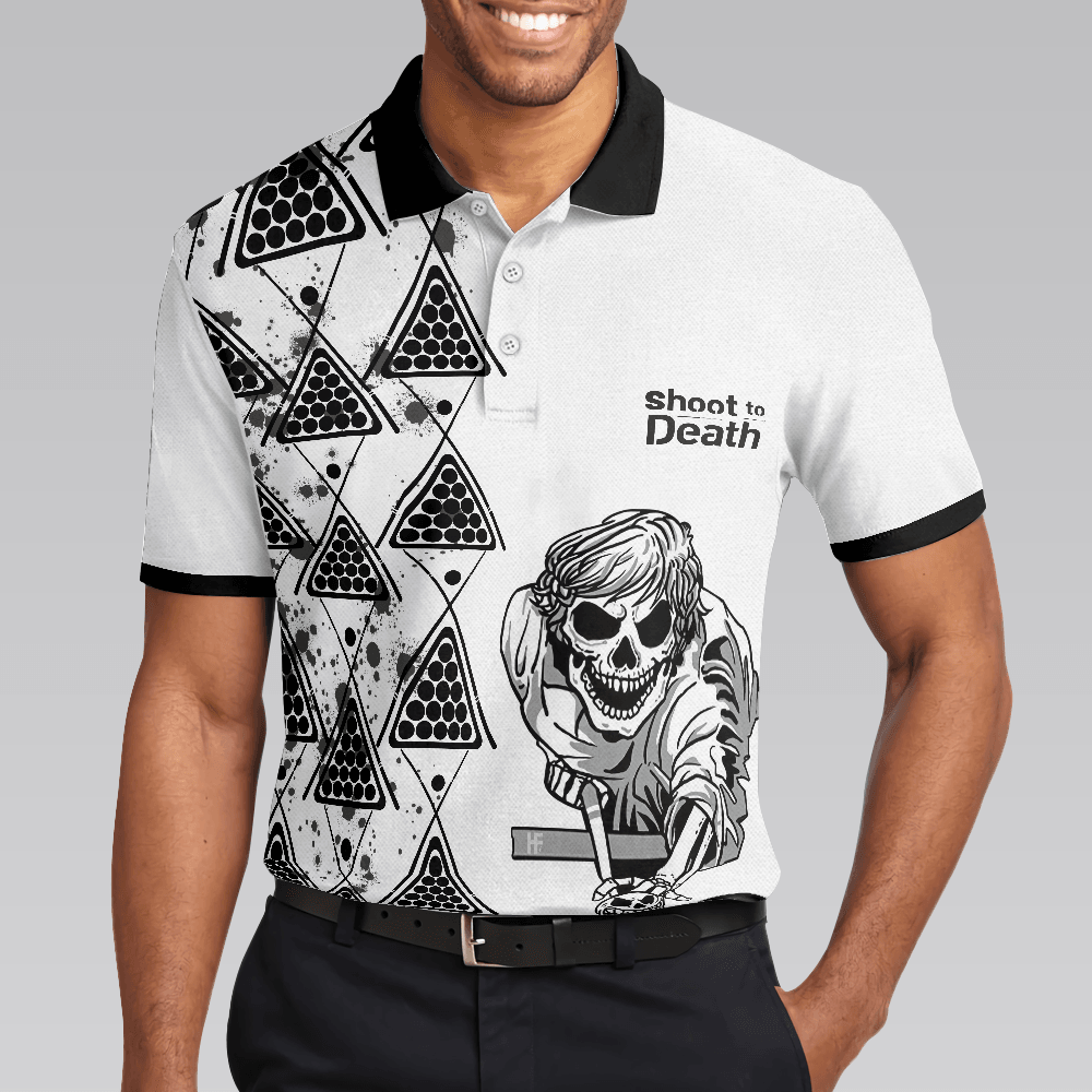Men Polo Shirt - Billiards To Death Burry Me With Billiards Club Polo Shirt, Cool Skull Polo Shirt Design For Billiards Lovers - Amzanimalsgift