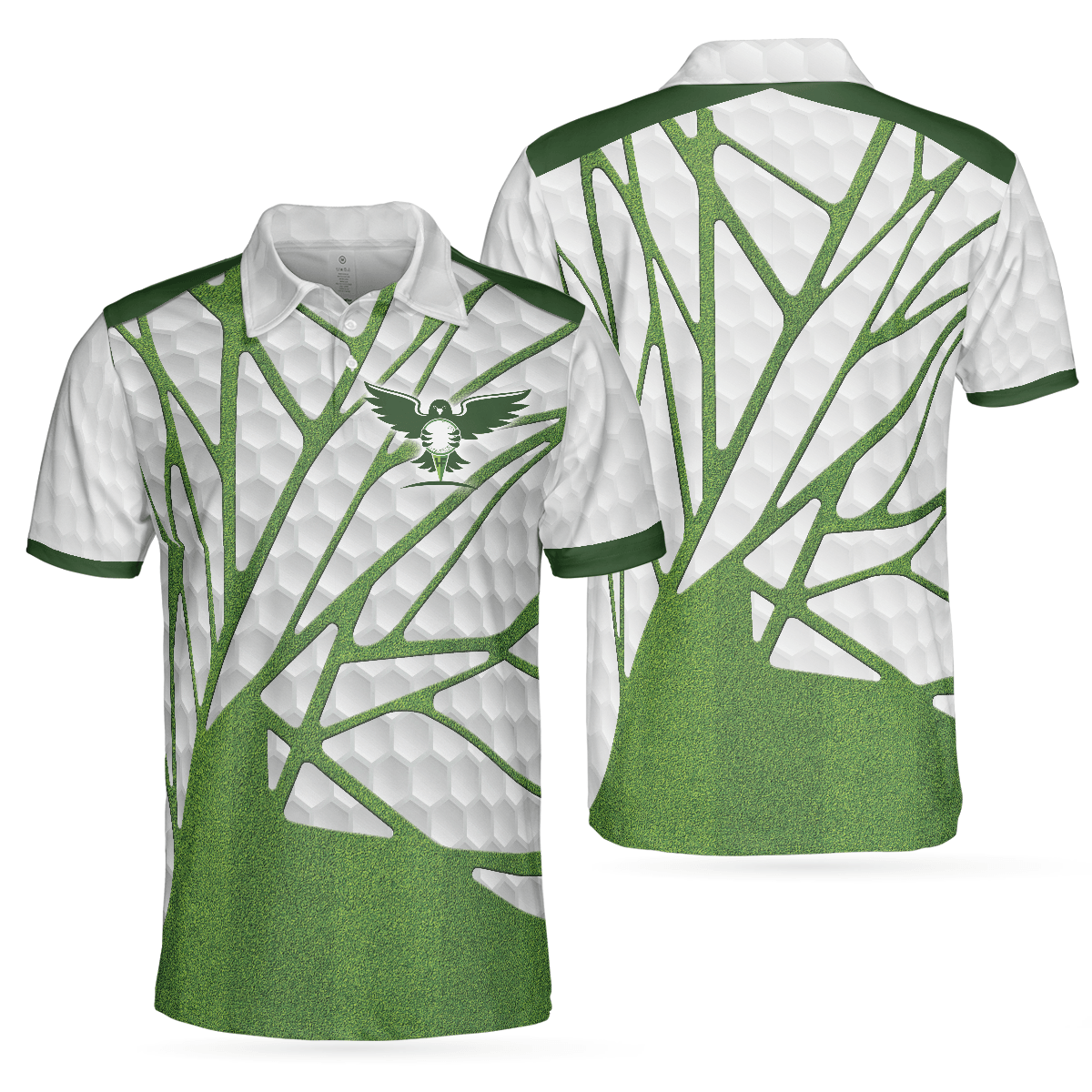 Men Polo Shirt - Birdie Chaser Golfer Golf Polo Shirt, White and Green Birdie Golfing Shirt For Men, Best Golf Gift for Golfers - Amzanimalsgift