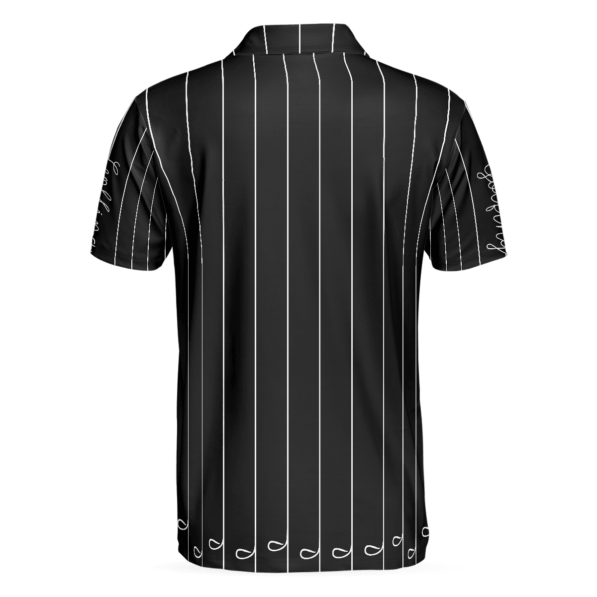 Men Polo Shirt - Black & White Single Line Continuous Golfer Shirt Polo Shirt, Vertical Lines Golfing Polo Shirt, Best Golf Shirt For Men - Amzanimalsgift