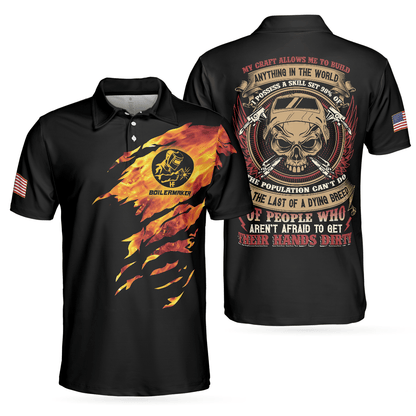 Men Polo Shirt - Boilermaker My Craft Allows Me To Build Anything Polo Shirt, Skull Polo Shirt, Boilermaker Shirt For Men - Amzanimalsgift