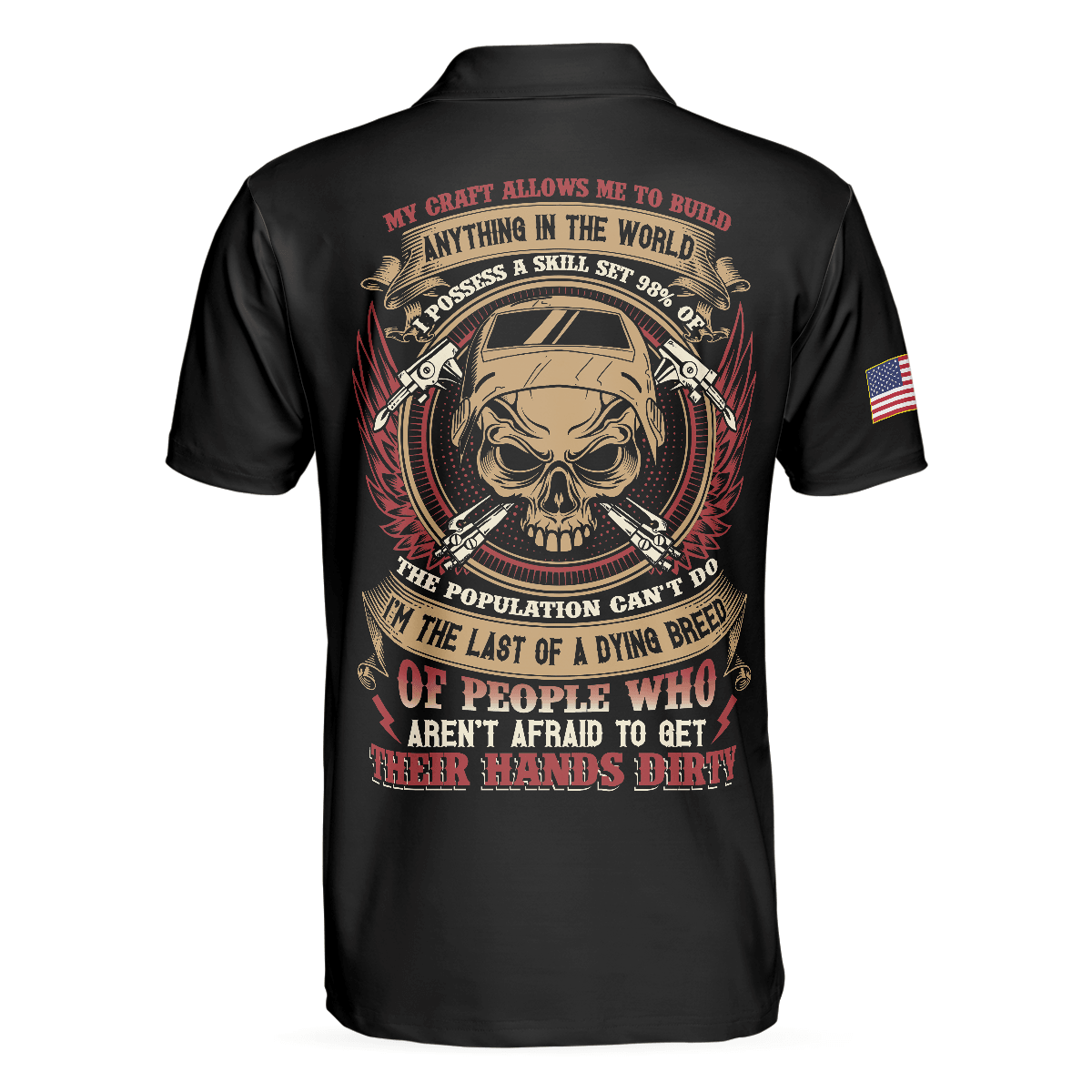 Men Polo Shirt - Boilermaker My Craft Allows Me To Build Anything Polo Shirt, Skull Polo Shirt, Boilermaker Shirt For Men - Amzanimalsgift