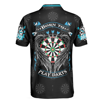 Men Polo Shirt - Born To Play Darts Shirt For Men Polo Shirt, Black Darts Shirt, Top Gift Idea For Male Darts Players - Best Polo Shirt For Men - Amzanimalsgift