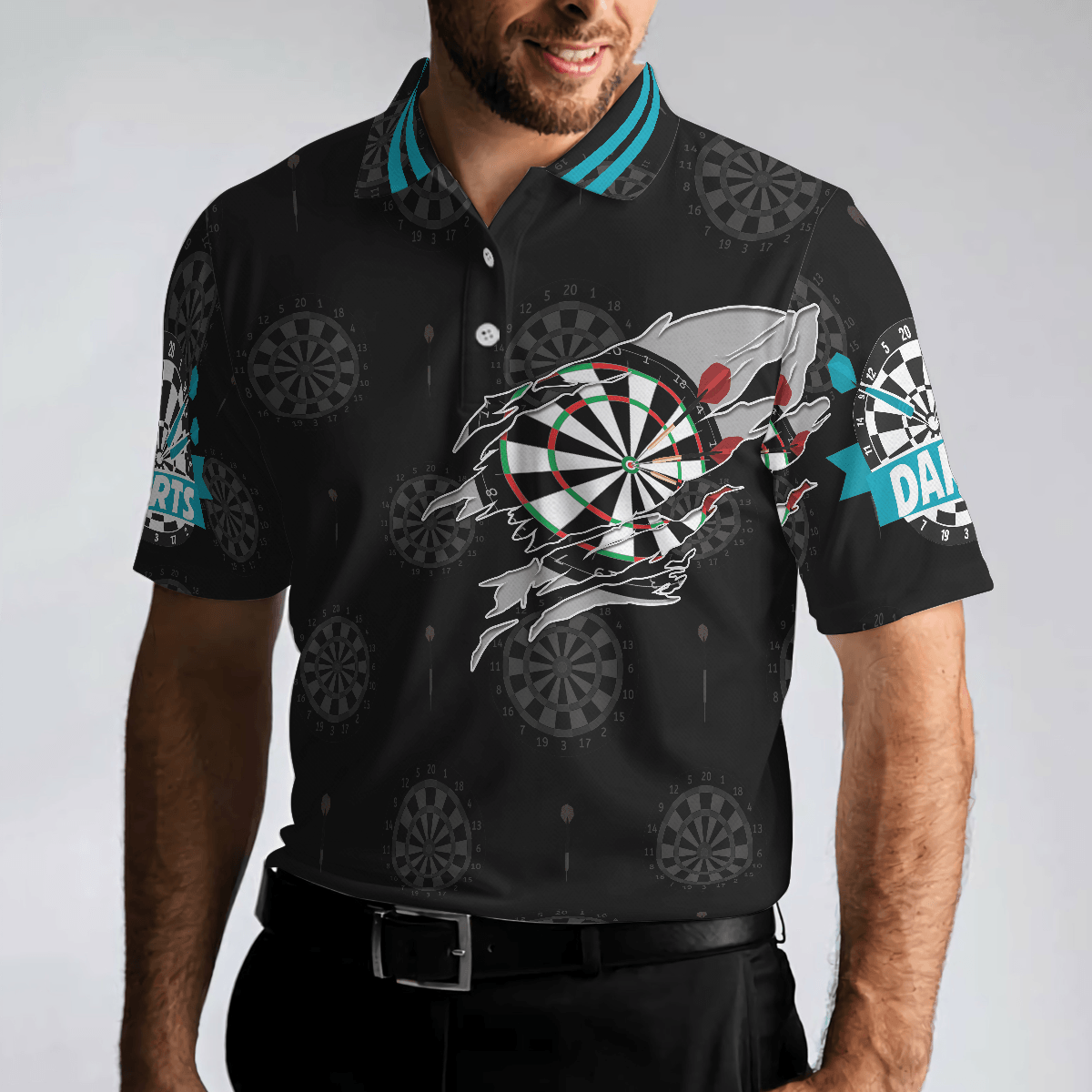 Men Polo Shirt - Born To Play Darts Shirt For Men Polo Shirt, Black Darts Shirt, Top Gift Idea For Male Darts Players - Best Polo Shirt For Men - Amzanimalsgift