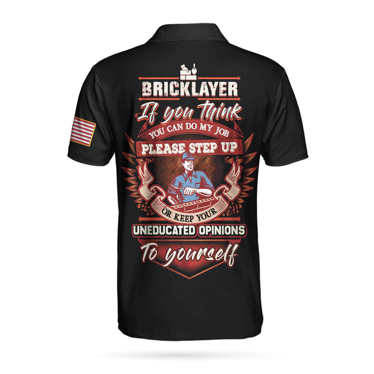 Men Polo Shirt - Bricklayer Proud Skull Short Sleeve Polo Shirt, If You Think You Can Do My Job Polo Shirt, Bricklayer Shirt For Men - Amzanimalsgift