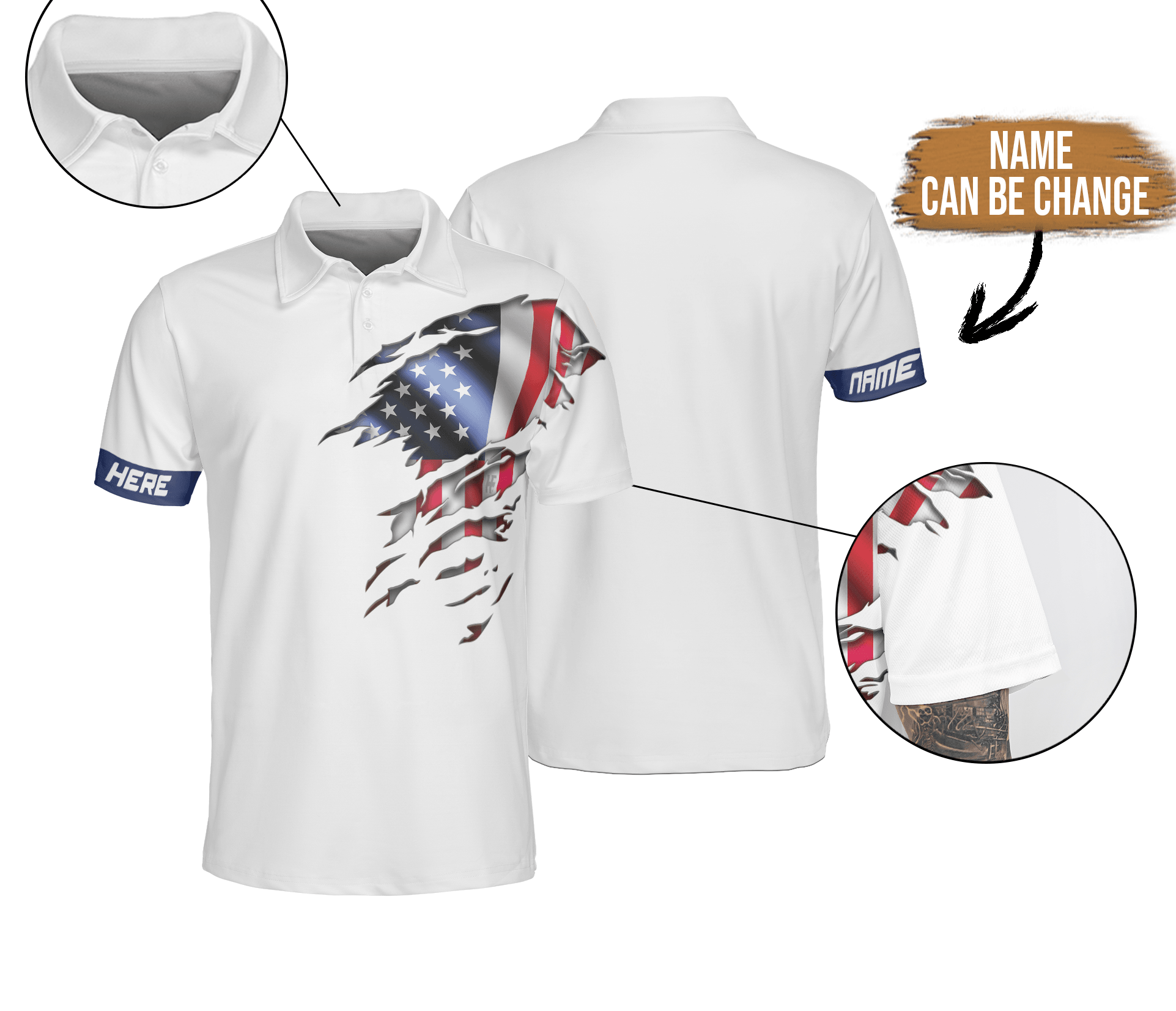 Men Polo Shirt Custom Name - USA Flag, American Flag Personalized Polo Shirt For Men - Gift For Husband, Boyfiend - Amzanimalsgift