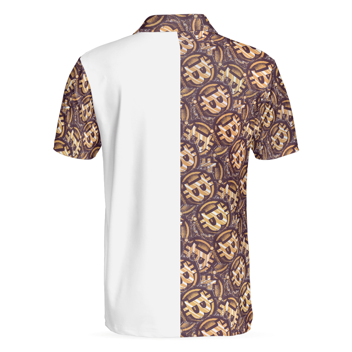 Men Polo Shirt - Golden Black Bitcoin Polo Shirt, White Bitcoin-Themed Polo Shirt, Best Shirt For Men, Bitcoin Investors - Amzanimalsgift