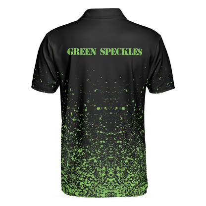 Men Polo Shirt - Green Speckles Polo Shirt All Over Print Men Polo Shirt, Unique Golf Shirt For Men - Amzanimalsgift