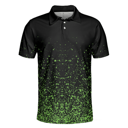 Men Polo Shirt - Green Speckles Polo Shirt All Over Print Men Polo Shirt, Unique Golf Shirt For Men - Amzanimalsgift