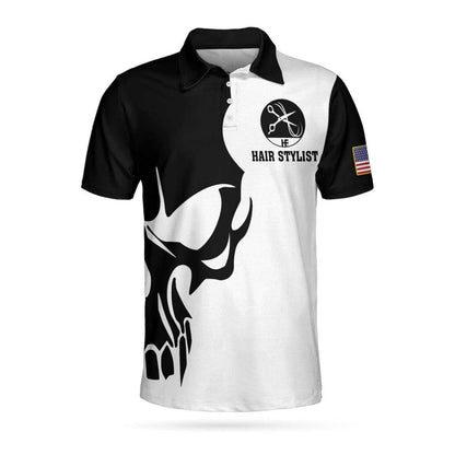 Men Polo Shirt - Hair Stylist Proud Skull Men Polo Shirt, If You Think You Can Do My Job Skull Polo Shirt, Hair Stylist Shirt For Men - Amzanimalsgift