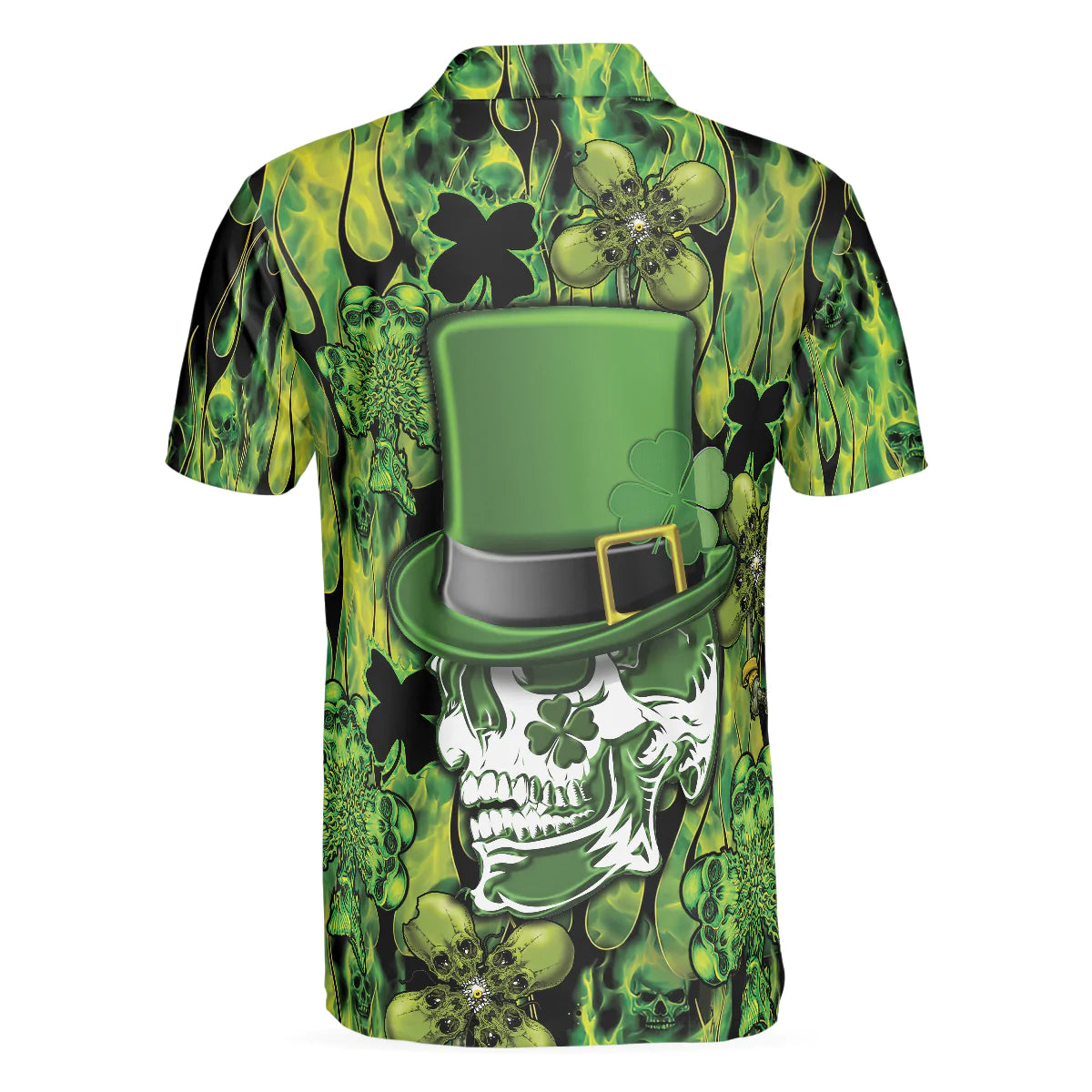Men Polo Shirt - Irish Skull Saint Patricks Men Polo Shirt, Green Skull St Patrick Day Polo Shirt, Best Gift Idea For Irish Friends - Amzanimalsgift