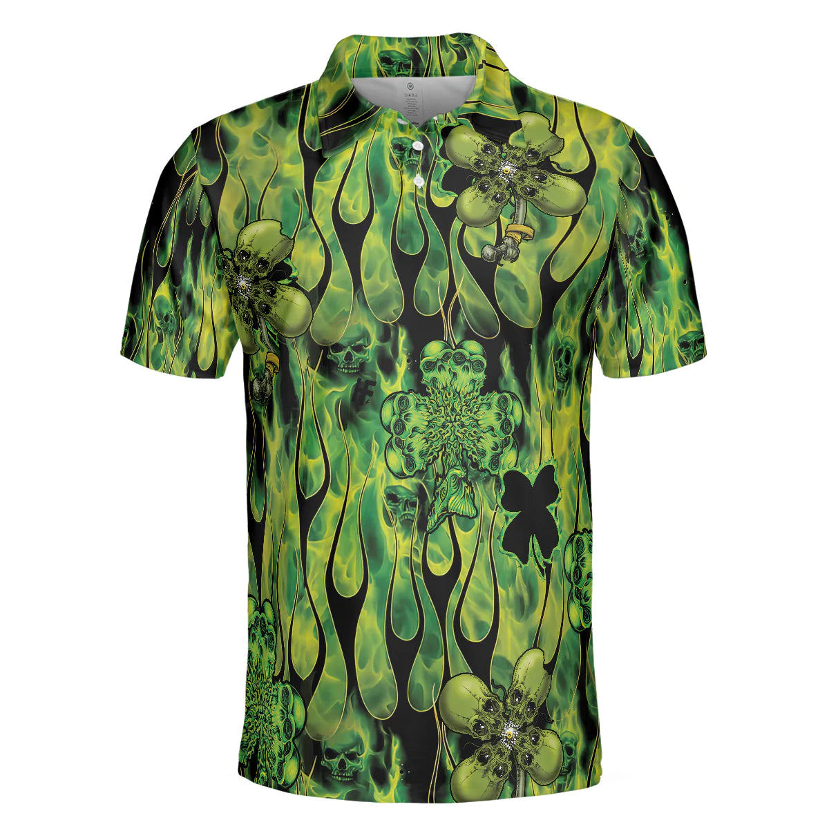 Men Polo Shirt - Irish Skull Saint Patricks Men Polo Shirt, Green Skull St Patrick Day Polo Shirt, Best Gift Idea For Irish Friends - Amzanimalsgift