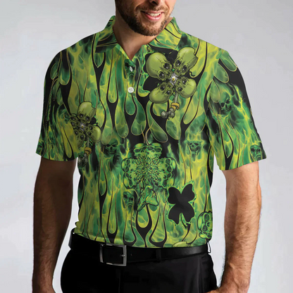 Men Polo Shirt - Irish Skull Saint Patricks Men Polo Shirt, Green Skull St Patrick Day Polo Shirt, Best Gift Idea For Irish Friends - Amzanimalsgift