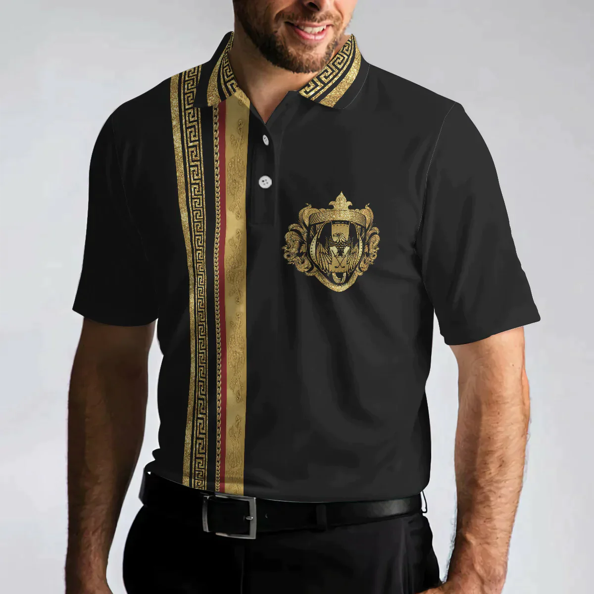 Mens gold polo 2024 shirt